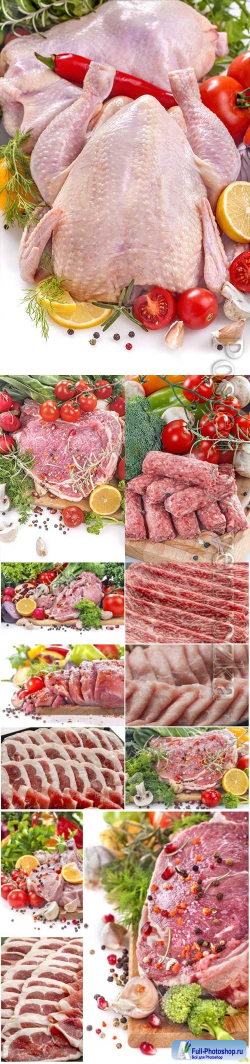 Fresh minced meat and meat stock photo