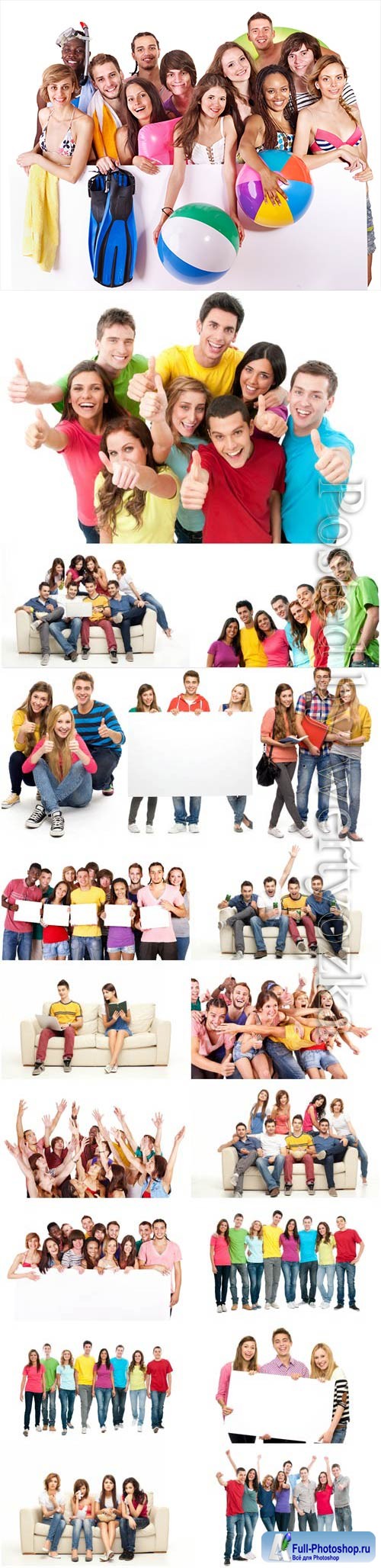 Cheerful group of people stock photo