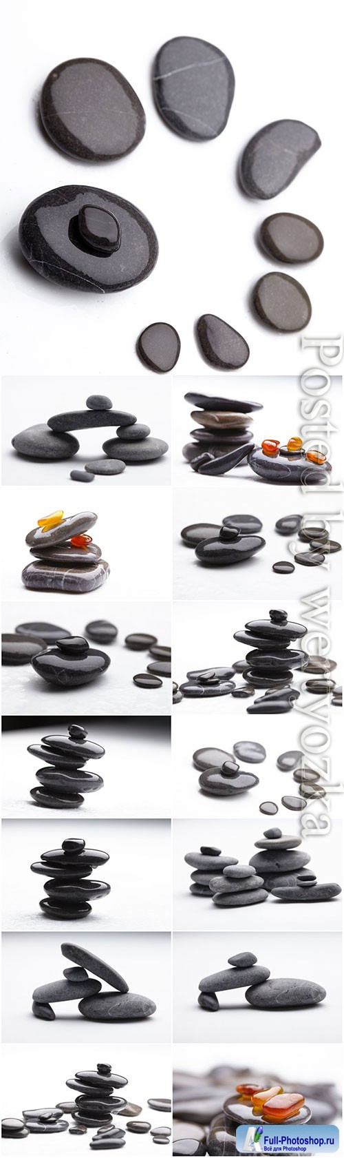 Various spa stones stock photo