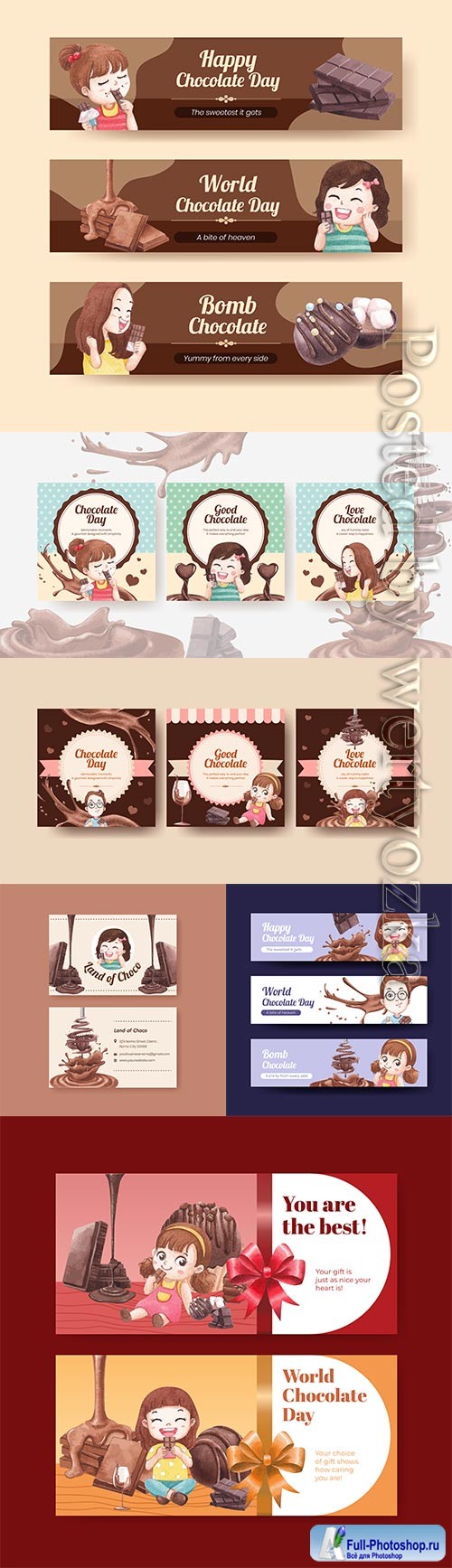 Banner template with world chocolate day concept