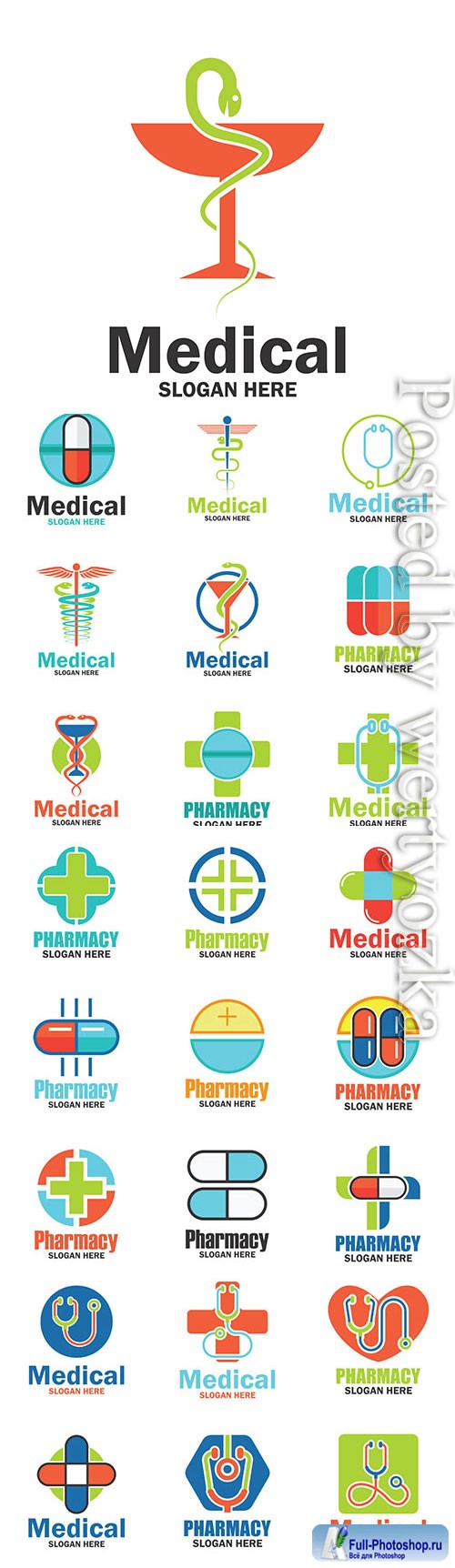 Medicine logos in vector