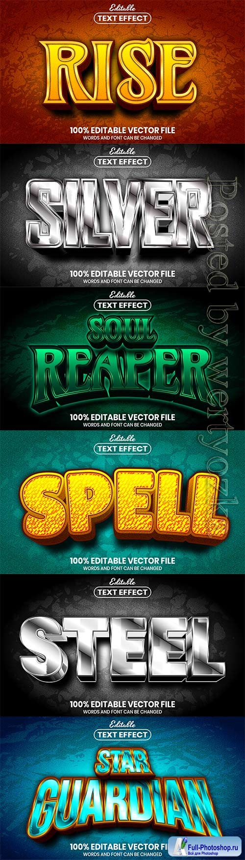 3d editable text style effect vector vol 556