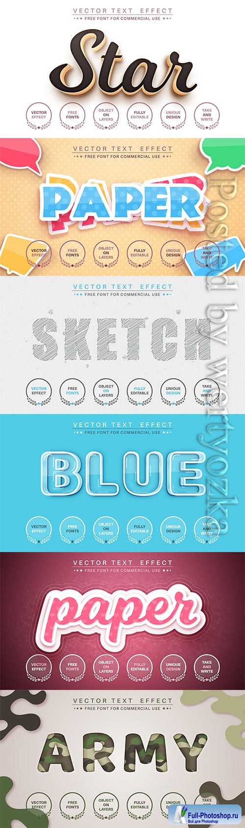 3d editable text style effect vector vol 566