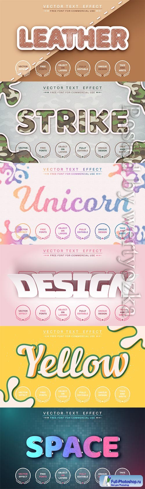 3d editable text style effect vector vol 564