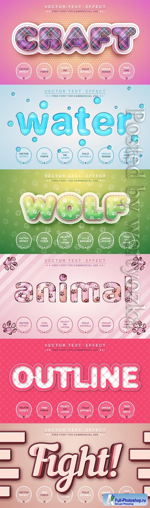 3d editable text style effect vector vol 562