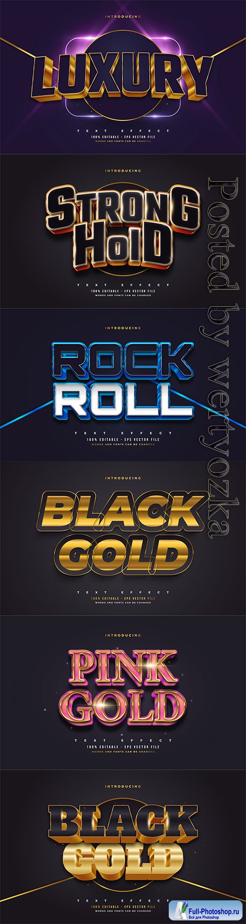 3d editable text style effect vector vol 584