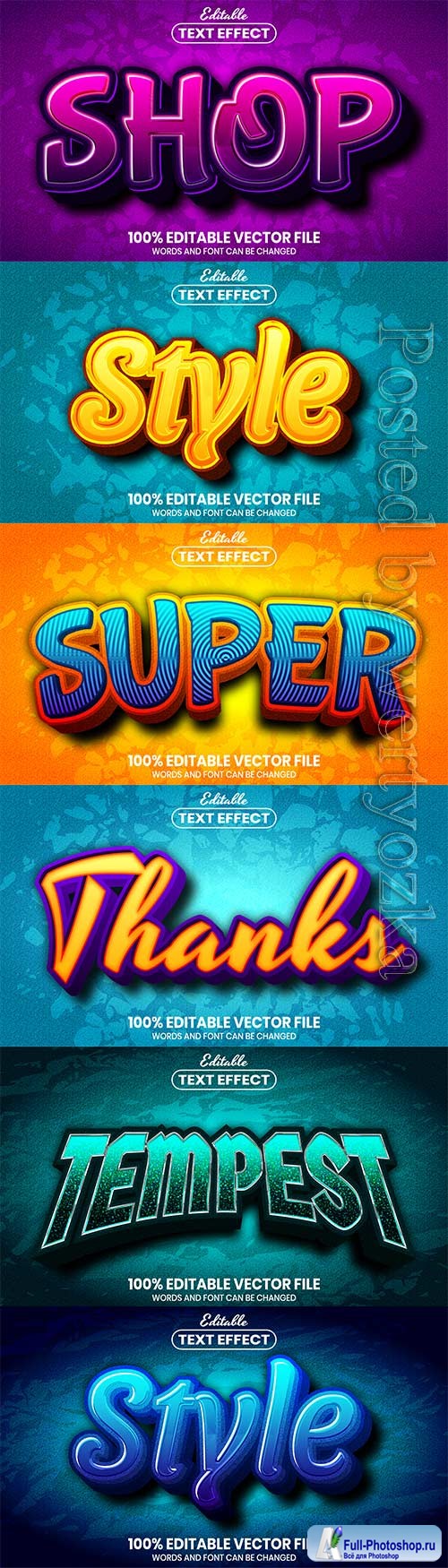 3d editable text style effect vector vol 597