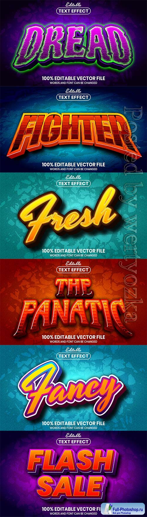 3d editable text style effect vector vol 590