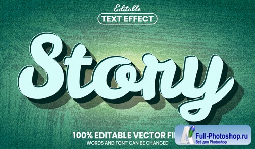 Story text, font style editable text effect