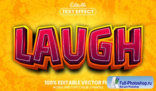 Laugh text, font style editable text effect