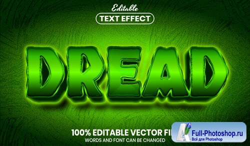 Dread text, font style editable text effect