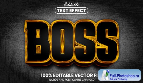 Boss text, font style editable text effect