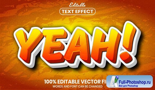 Yeah text, font style editable text effect