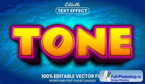 Tone text, font style editable text effect