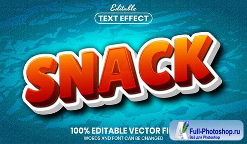 Snack text, font style editable text effect