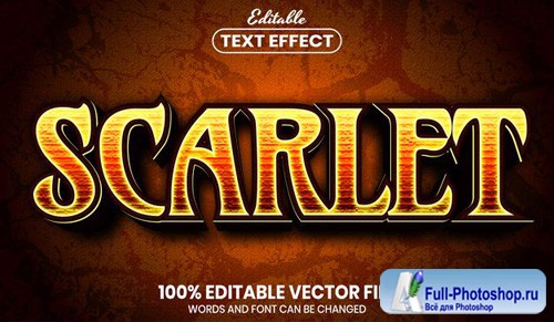 Scarlet text, font style editable text effect