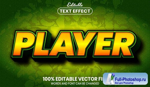 Player text, font style editable text effect