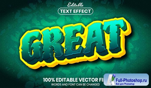 Great text, font style editable text effect