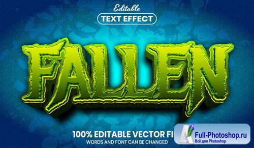 Fallen text, font style editable text effect