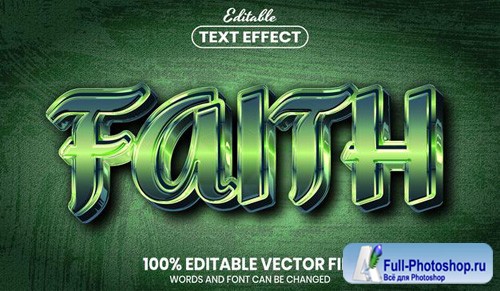 Faith text, font style editable text effect