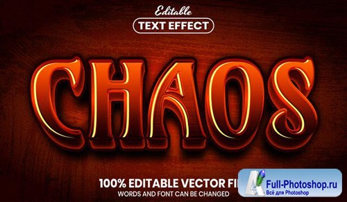 Chaos text, font style editable text effect