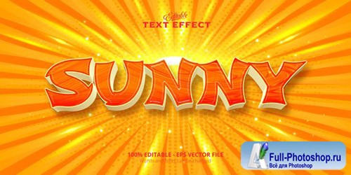 Sunny text, editable text effect