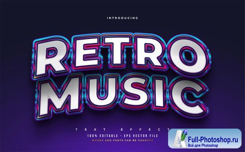 Retro music editable text style effect