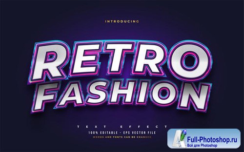 Retro fashion editable text style effect