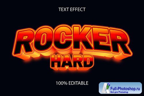 Editable text effect rocker hard