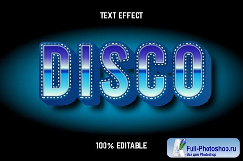 Editable text effect disco