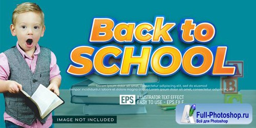 Back to school text editable style effect template