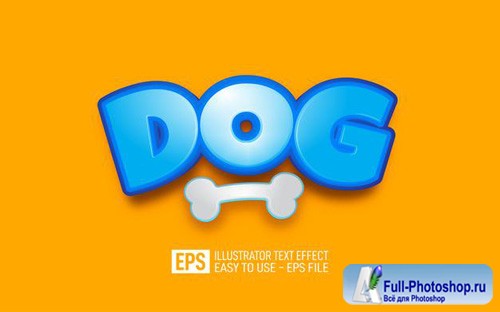 Dog 3d text editable style effect template