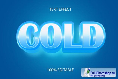 Editable text effect cold