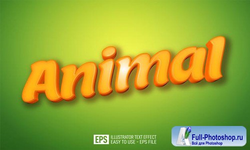 Animal 3d text editable style effect template