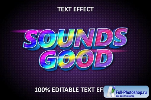 Editable text effect rainbow light new