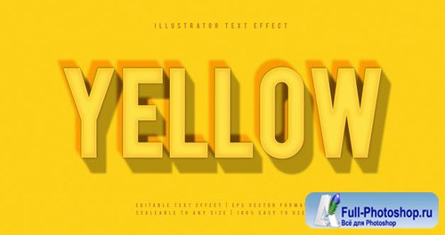 Yellow light shadow text font effect