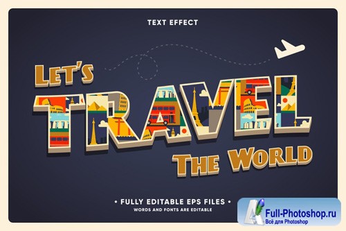 Vacation travel background with text effect