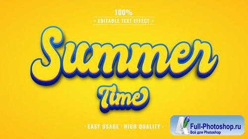 Summer time editable 3d text effect