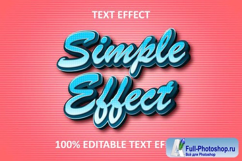 Simple retro editable text effect blue pink