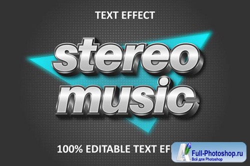 Retro strong editable text effect silver transform