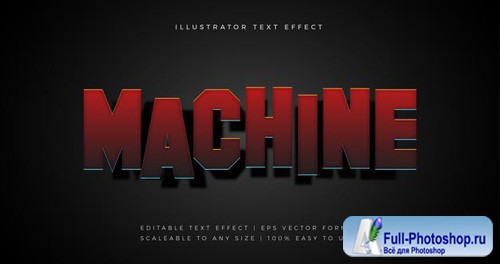 Red machine shadow text font effect