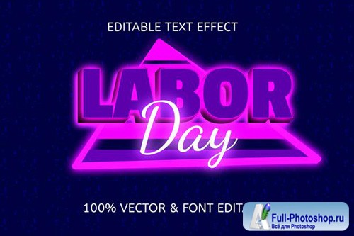 Labor day editable text effect vol 4