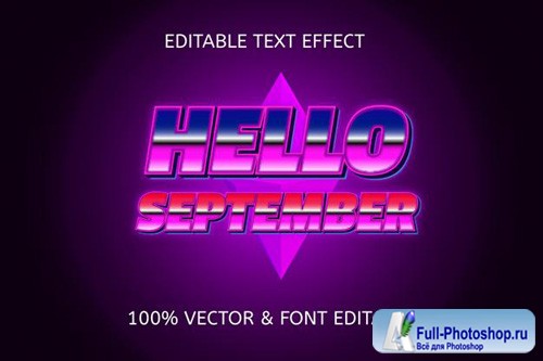 Hello september editable text effect vol 6