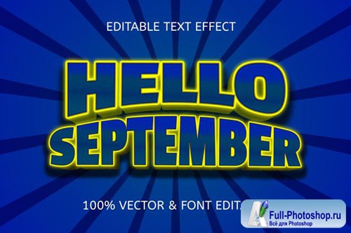 Hello september editable text effect vol 3