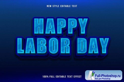 Happy labor day editable 3d text effect