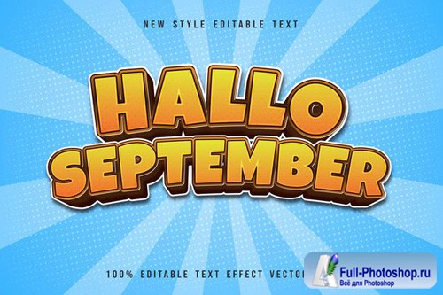 Hallo september editable text effect