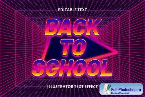 Back to school color editable text effect