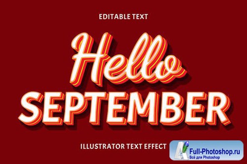 Vector hello september editable text effect