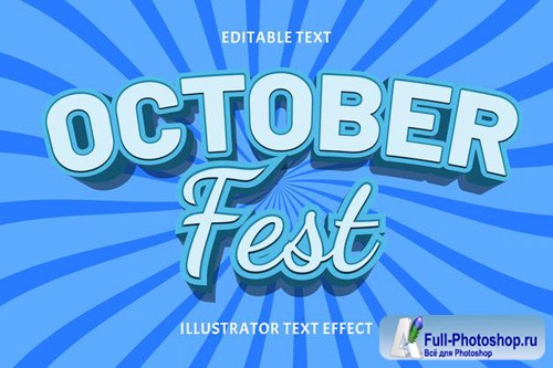 October fest vector editable text effect