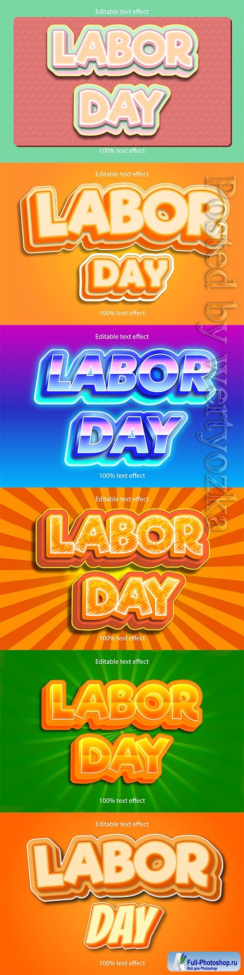 Labor day editable text effect vol 6